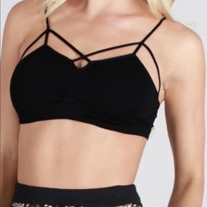 NWOT Niki Biki Black Criss Cross Bralette 1 size